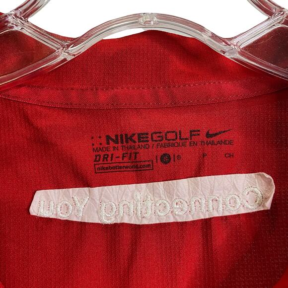 Nike Golf Women's Polo Shirt Dri-Fit Red Short Sleeve NBC Connecticut Logo Sz S - Picture 9 of 10
